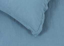 Heal's Washed Linen Dusky Blue Fitted Sheet Double