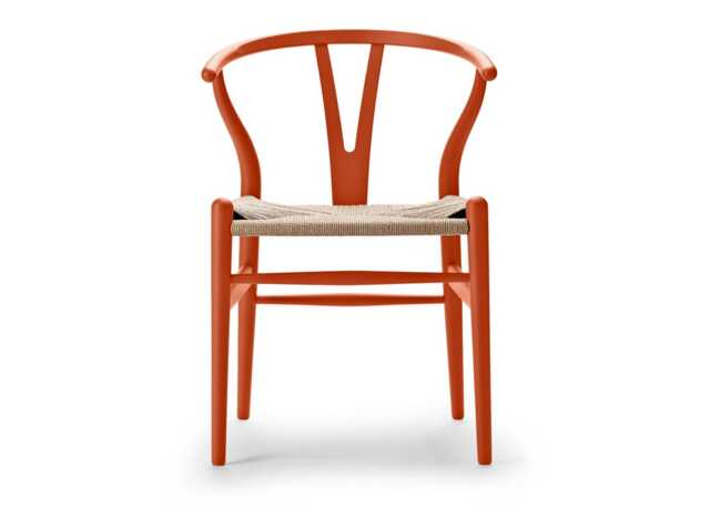 Carl Hansen & Son Wishbone Chair CH24 Soft Orange Red Beech - image 1