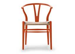 Carl Hansen & Son Wishbone Chair CH24 Soft Orange Red Beech - thumbnail 1