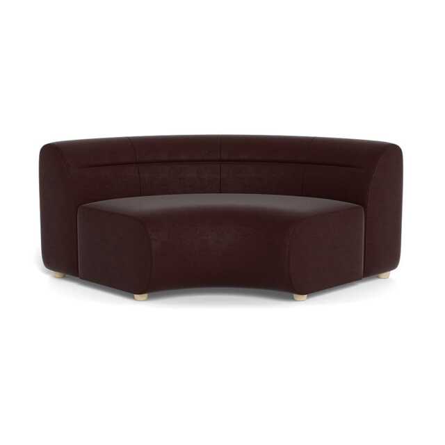 Heal's Lilli Curved Corner Unit Module Smart Luxe Velvet Acorn Natural Beech Feet