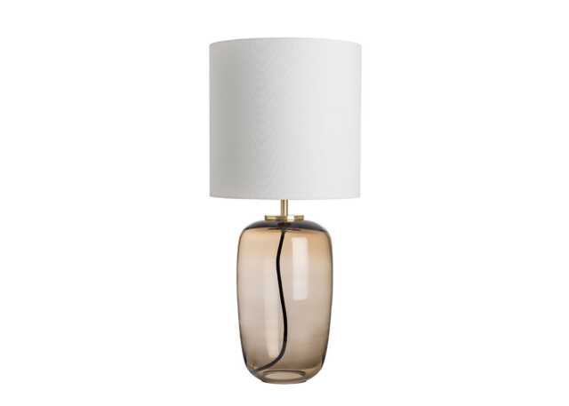 Hadeland Glassverk Vega Table Lamp Cocoa & Brass with White Shade
