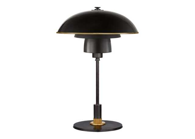 Visual Comfort Whitman Desk Lamp Hand-Rubbed Antique Brass & Bronze Shade