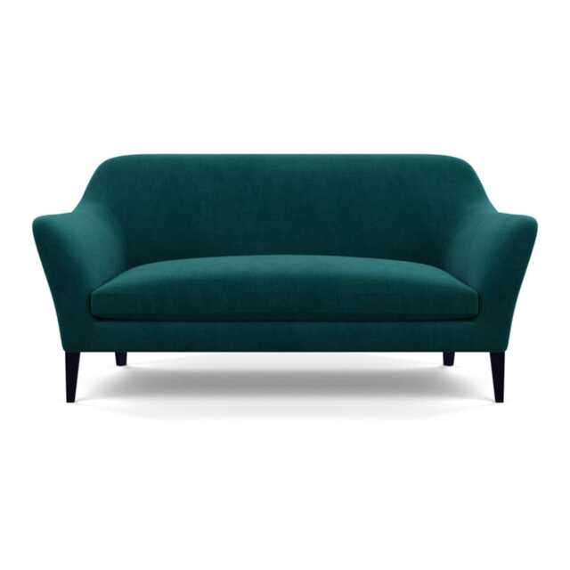 Heal's Wallis 3 Seater Sofa Smart Luxe Velvet Ocean Black Feet - image 1