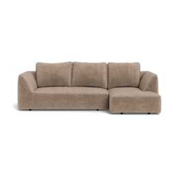Heal's Morven Right Hand Facing Corner Chaise Sofa Boucle Velvet Rocky Black Feet