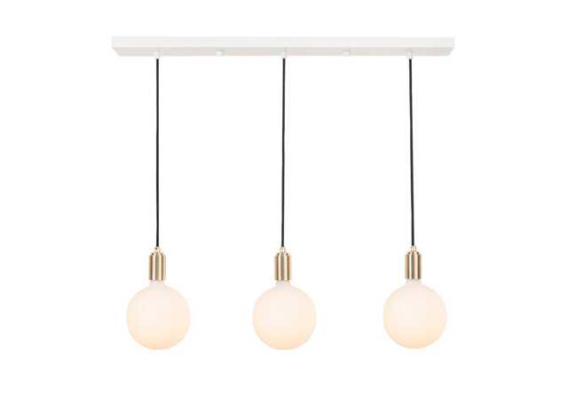 Tala Linear Triple Pendant Canopy with Brass Fittings and 3 Sphere IV Bulbs - image 1