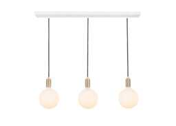 Tala Linear Triple Pendant Canopy with Brass Fittings and 3 Sphere IV Bulbs