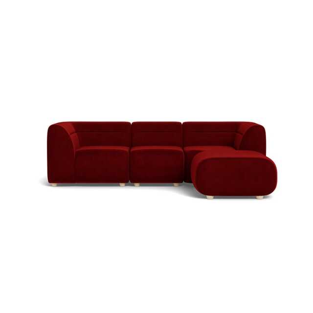 Heal's Lilli Right Hand Facing Corner Sofa Smart Luxe Velvet Mulberry Natural Beech Feet