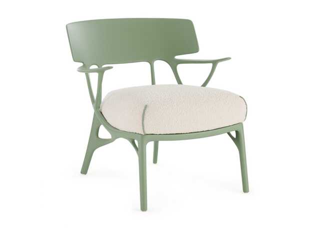 Kartell A.I. Lounge Boucle Green & White