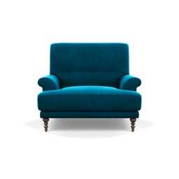 Scp Oscar Informal Armchair Velvet Teal Walnut Feet