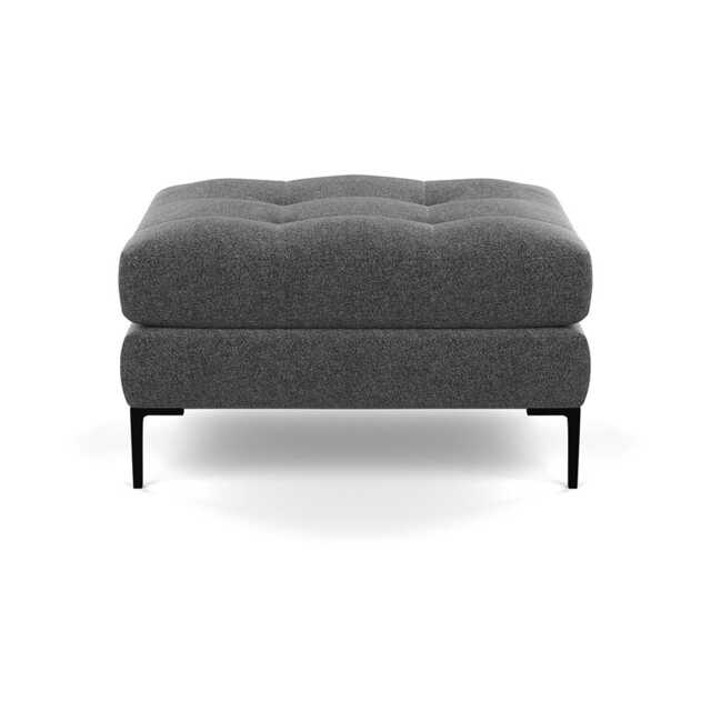 Heal's Eton Footstool Melton Wool Granite Black Feet