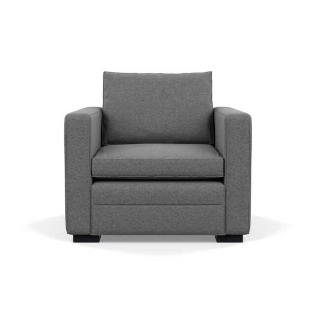 Heal's Palermo Armchair St Moritz Wool Light Grey 157 Black Feet - image 1
