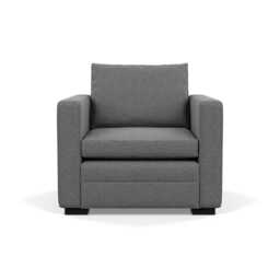 Heal's Palermo Armchair St Moritz Wool Light Grey 157 Black Feet
