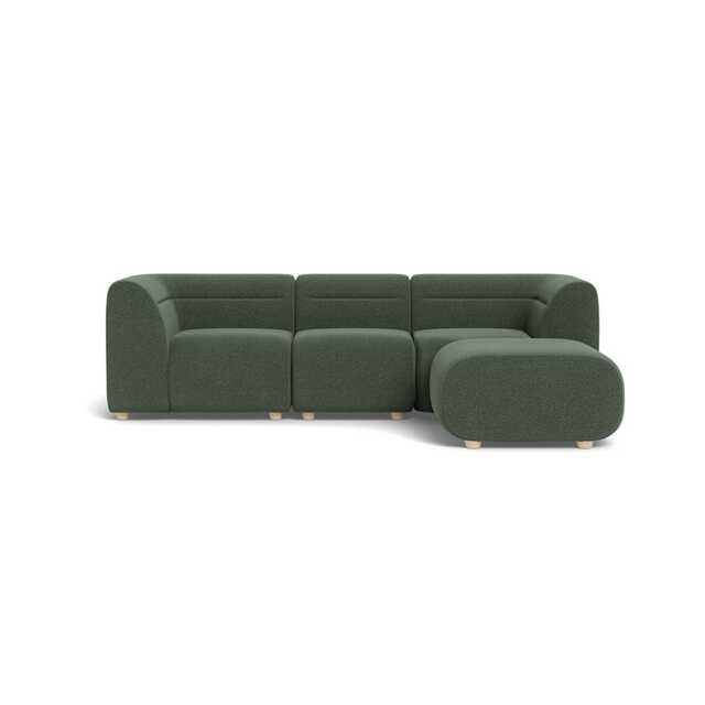 Heal's Lilli Right Hand Facing Corner Sofa Boucle Fern Natural Beech Feet