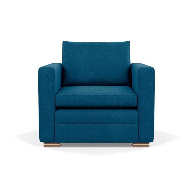 Heal's Palermo Armchair St Moritz Wool Teal 149 Brass and Walnut Feet - image 1