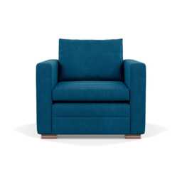 Heal's Palermo Armchair St Moritz Wool Teal 149 Brass and Walnut Feet - thumbnail 1