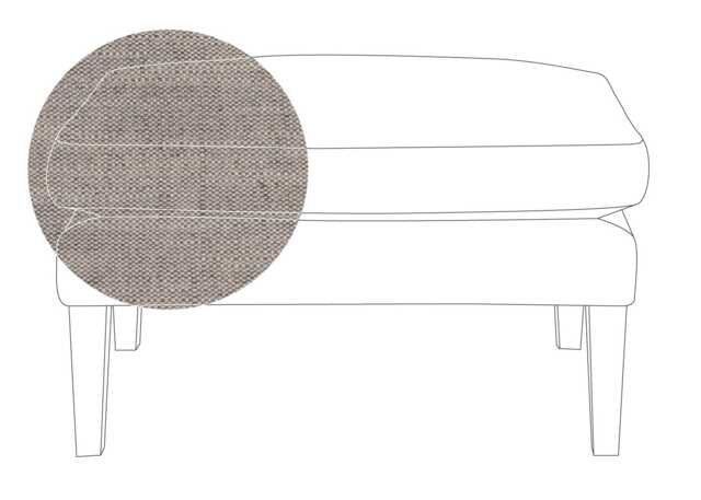 Heal's Wallis Ottoman Broad Weave Pebble Natural Feet