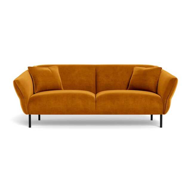 Heal's Alto 3 Seater Sofa Smart Luxe Velvet Cognac Black Feet - image 1