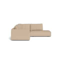 Heal's Morven Right Hand Facing Large Corner Sofa Capelo Linen-Cotton Bamboo Black Feet