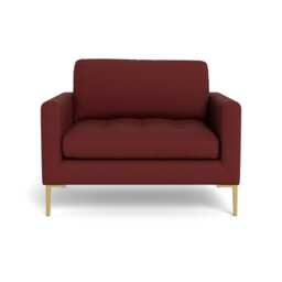 Heal's Eton Loveseat Capelo Linen-Cotton Etruscan Red Brass Feet