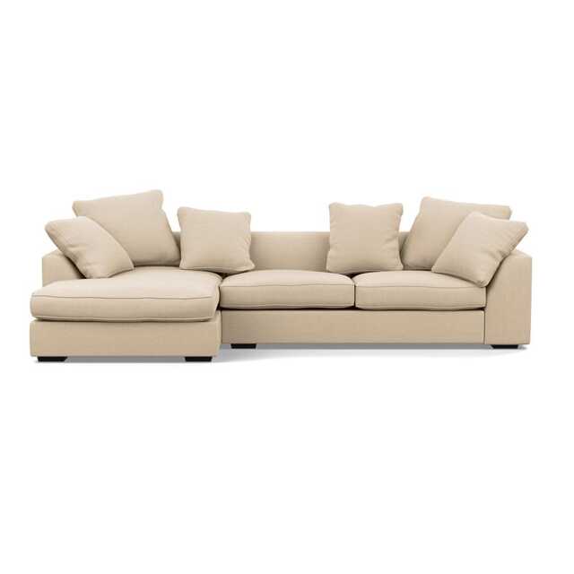 Heal's Cumulus Left Hand Facing Corner Sofa Brushed Cotton Oat Black Feet