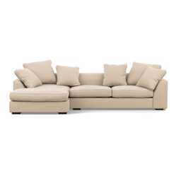 Heal's Cumulus Left Hand Facing Corner Sofa Brushed Cotton Oat Black Feet