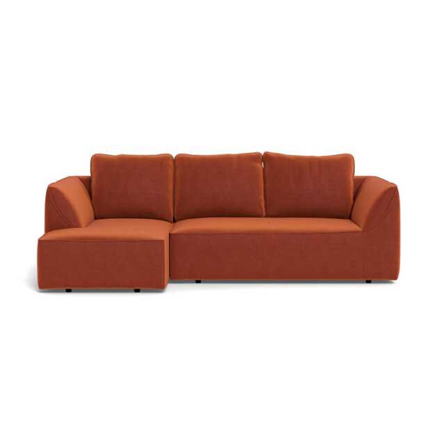 Heal's Morven LHF Corner Chaise Sofa Cotton Velvet Russet