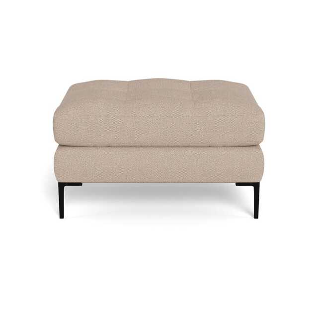 Heal's Eton Footstool Boucle Tweed Pearl Black Feet
