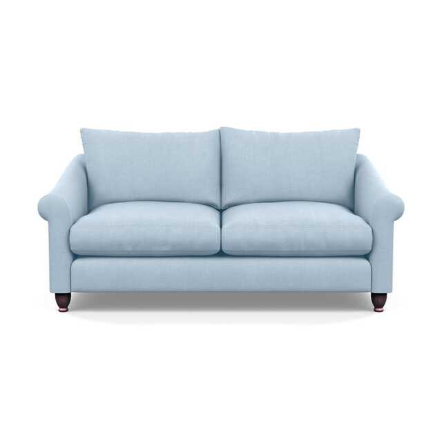 Heal's Devon 3 Seater Sofa Capelo Linen-Cotton Sea Shanty Walnut Stained Feet