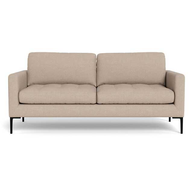 Heal's Eton 3 Seater Sofa Boucle Tweed Pearl Black Feet