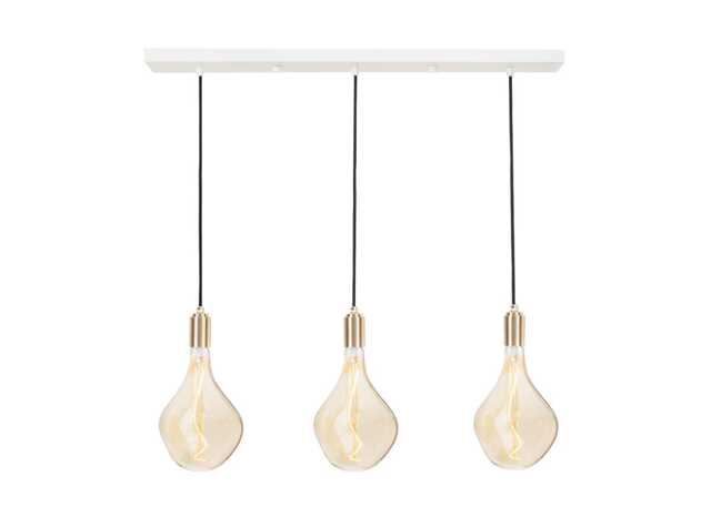 Tala Linear Triple Pendant Canopy with Brass Fittings and 3 Voronoi II Bulbs - image 1
