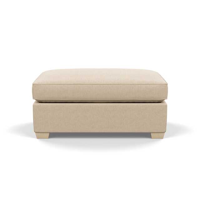 Heal's Torino Footstool Brushed Cotton Oat Natural Feet