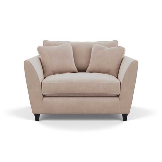 Heal's Torino Loveseat Smart Velvet Pebble Black Feet