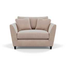 Heal's Torino Loveseat Smart Velvet Pebble Black Feet