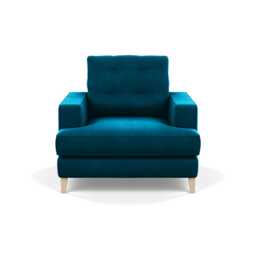 Heal's Mistral Armchair Velvet Teal Natural Feet