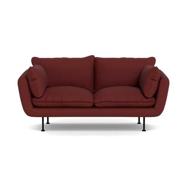 Heal's Allora 2 Seater Sofa Capelo Linen-Cotton Etruscan Red Black Feet