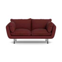 Heal's Allora 2 Seater Sofa Capelo Linen-Cotton Etruscan Red Black Feet