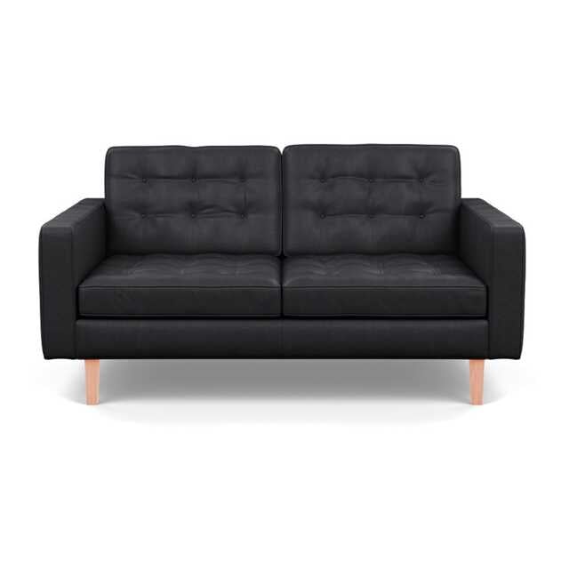 Heal's Hepburn 2 Seater Liena Leather Black 622 Natural