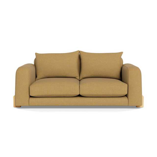Heal's Nuvola 2 Seater Sofa Boucle Tweed Citrine Natural Oak Feet - image 1