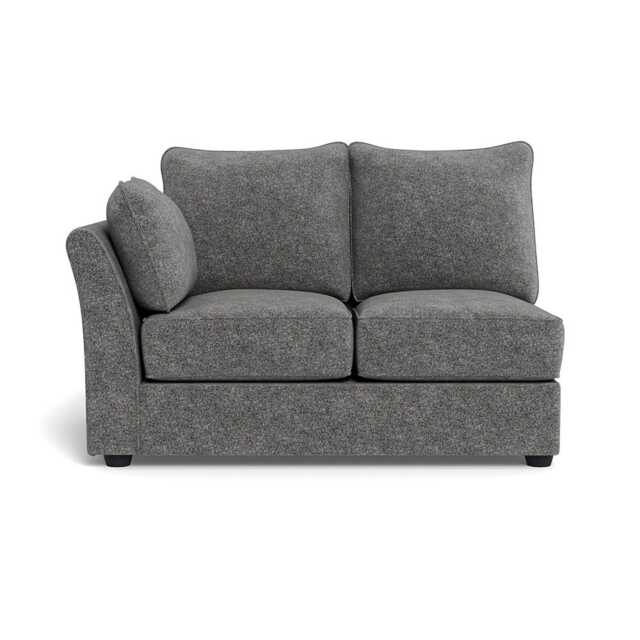 Heal's Tailor Double Left Hand Facing Corner Unit Melton Wool Shale Black Feet