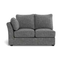 Heal's Tailor Double Left Hand Facing Corner Unit Melton Wool Shale Black Feet