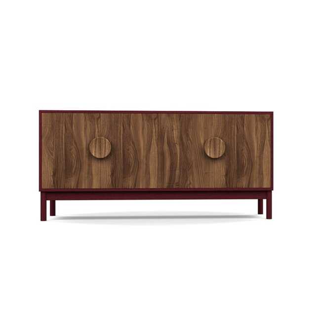 Heal's Tinta Sideboard Walnut Frame Red Stain Doors - image 1