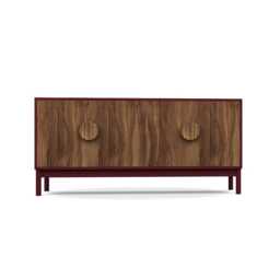 Heal's Tinta Sideboard Walnut Frame Red Stain Doors