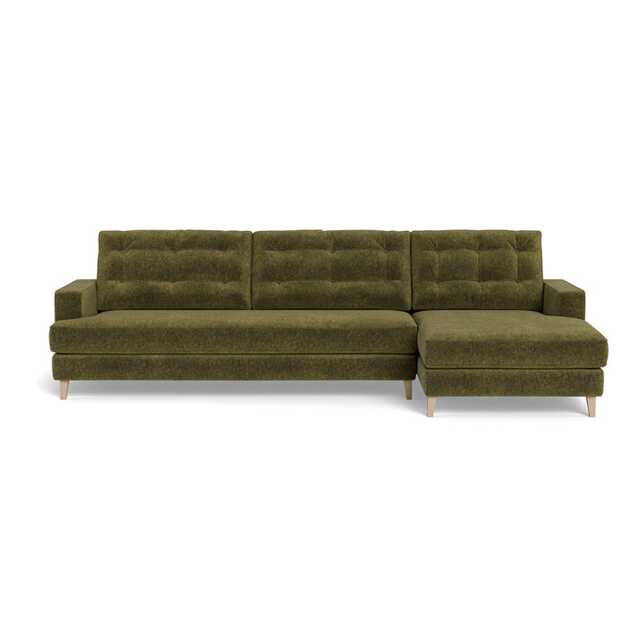 Heal's Mistral Right Hand Facing Corner Sofa Boucle Velvet Wilder Natural Beech Feet - image 1