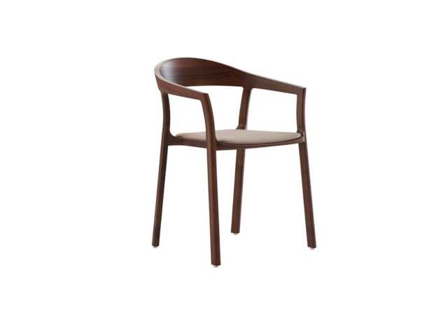 Artisan Tara Dining Chair in American Walnut and Kvadrat Steelcut Trio 213