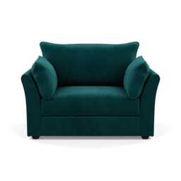 Heal's Tailor Loveseat Smart Luxe Velvet Ocean Black Beech Feet