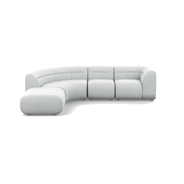 Heal's Lilli Left Hand Facing Curved Corner Sofa Broadweave Tin Natural Beech Feet