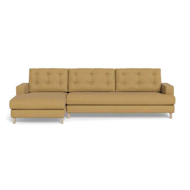 Heal's Mistral Left Hand Facing Corner Sofa Boucle Tweed Citrine Natural Beech Feet - image 1