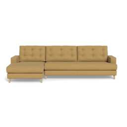 Heal's Mistral Left Hand Facing Corner Sofa Boucle Tweed Citrine Natural Beech Feet