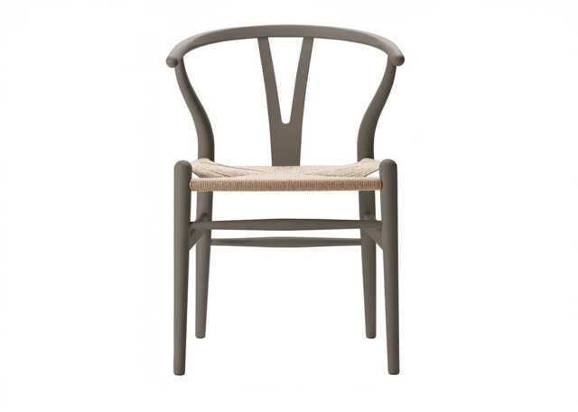 CH24 Wishbone Chair Soft Slate Beech Natural Cord - image 1