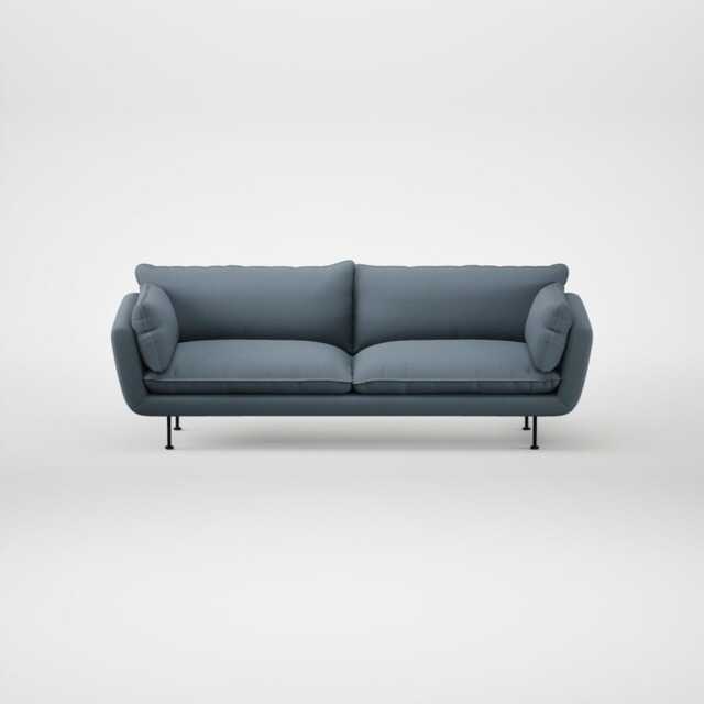 Heal's Allora 4 Seater Sofa Smart Cotton Linen Celestial Black Feet